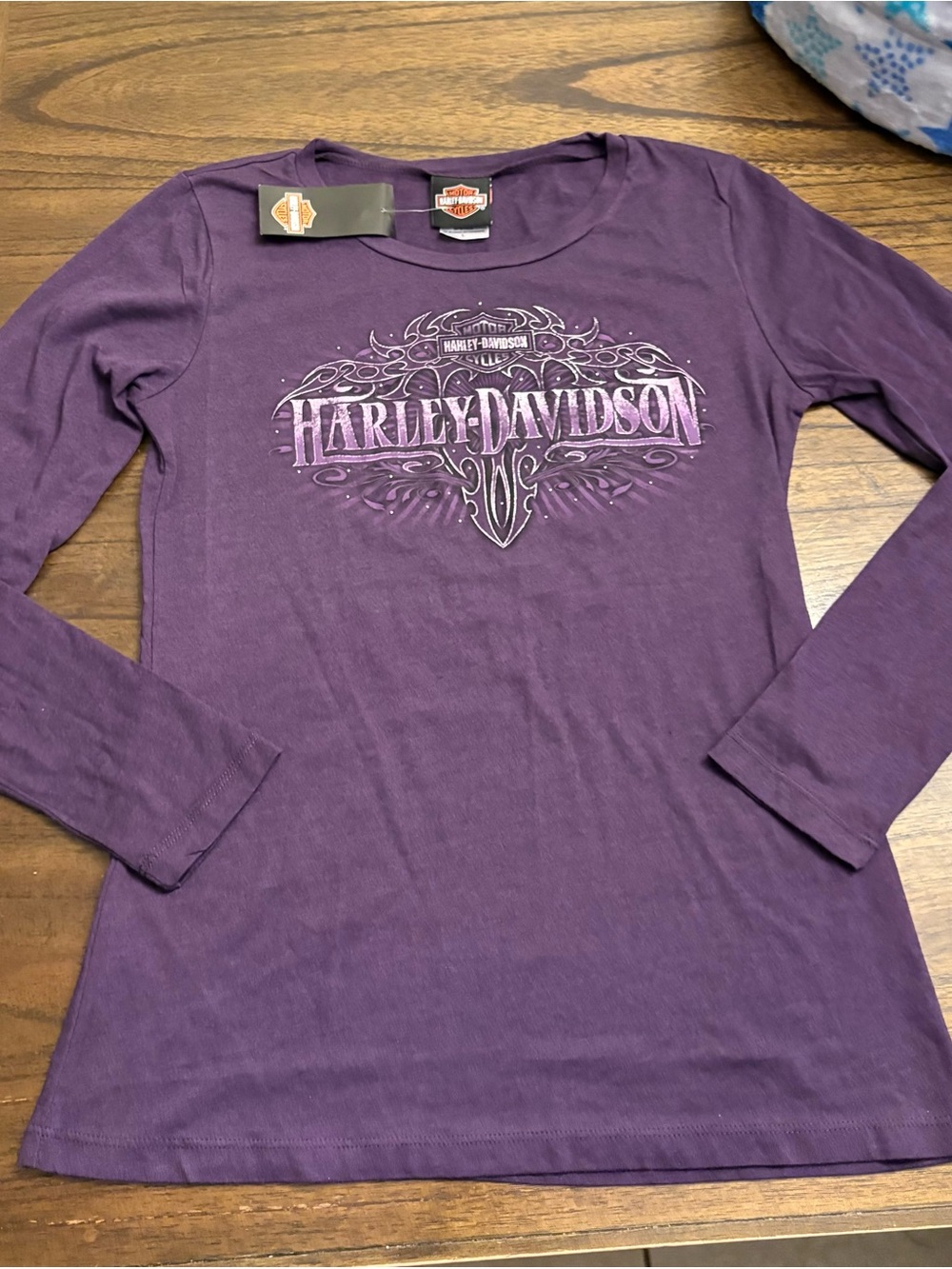 Harley-Davidson Women's Purple Long Sleeve Graphic Tee L large